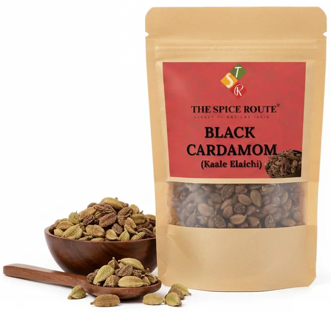 [TSR- BL CRDM-100] Black Cardamom (Kaali Elaichi) (100gm)
